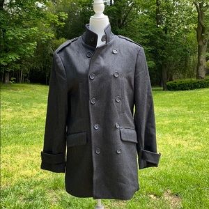 Vintage Ted Baker Gray Wool Peacoat